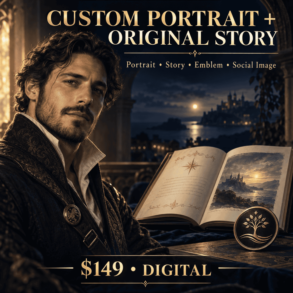 Custom Portrait From Photo + Personalized Story